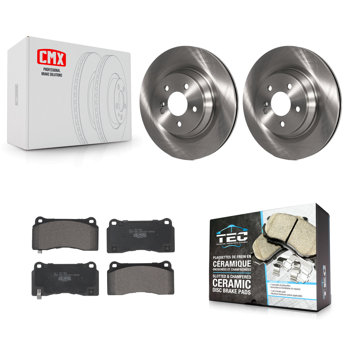 Rear Disc Brake Rotors And Ceramic Pads Kit For 2011-2014 Mercedes-Benz CL550 K8T-104271