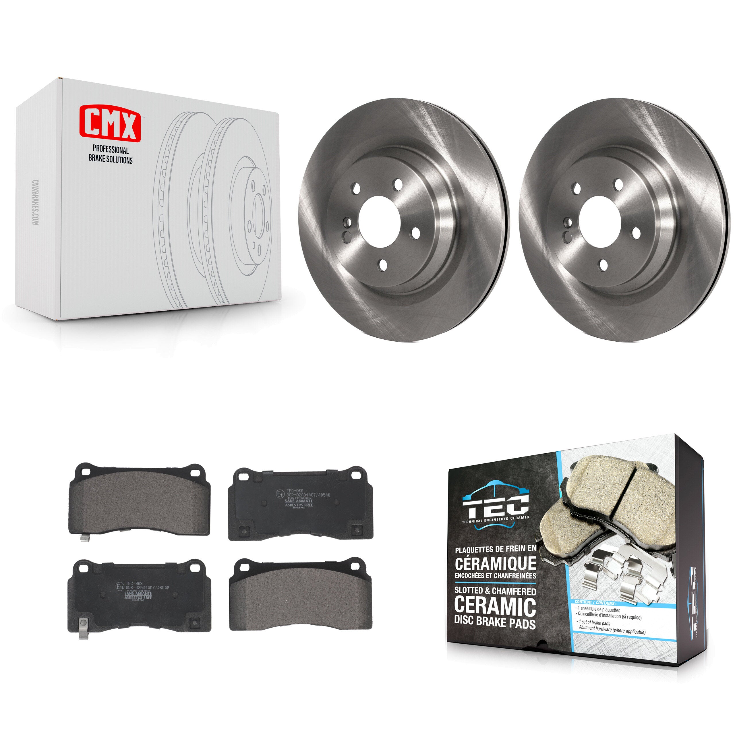 Rear Disc Brake Rotors And Ceramic Pads Kit For 2011-2014 Mercedes-Benz CL550 K8T-104271