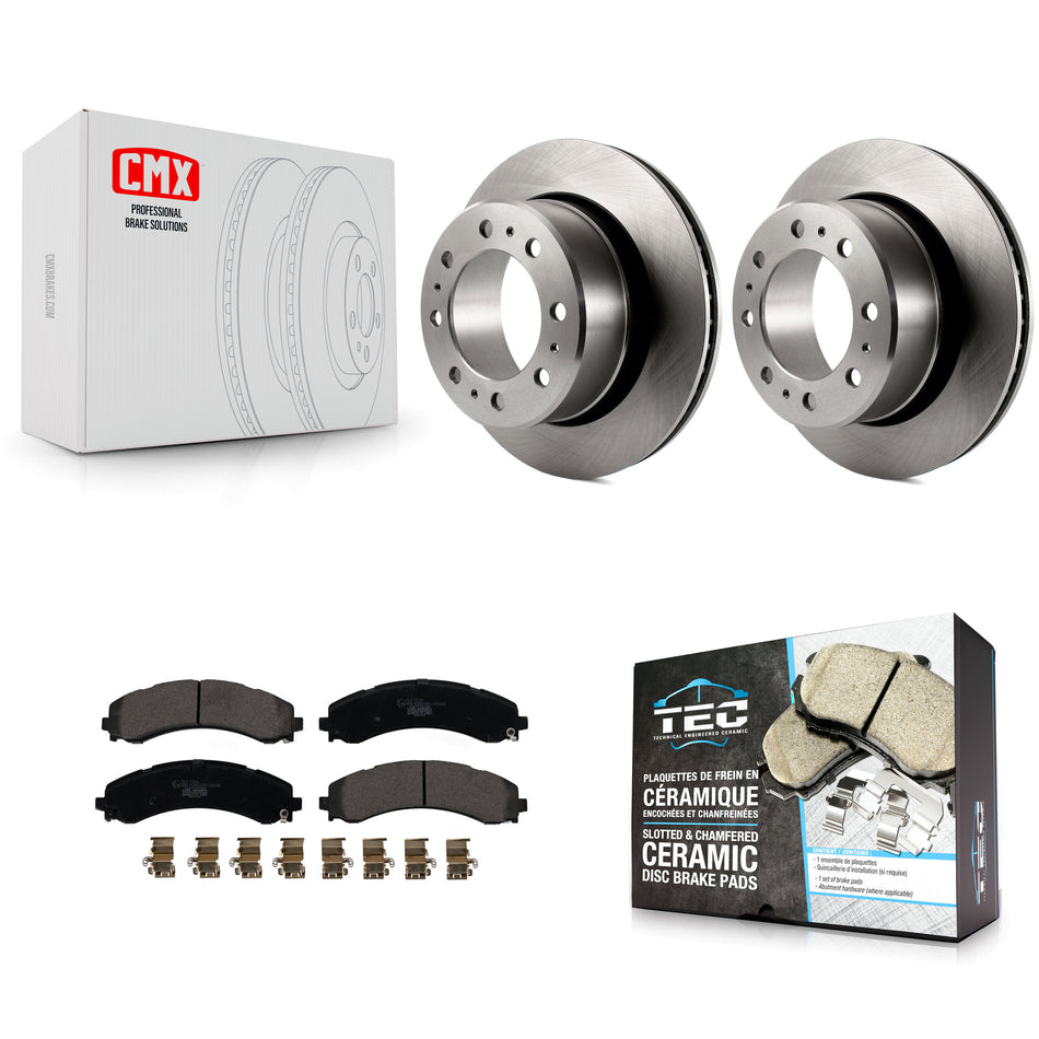 Rear Disc Brake Rotors And Ceramic Pads Kit For 2020-2021 Ram 3500 With Dual Wheels K8T-104272