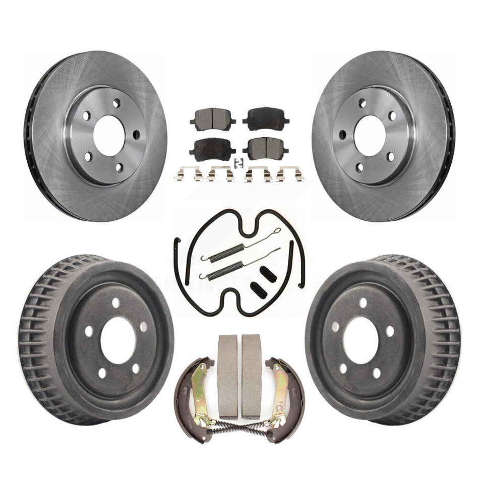 Front Rear Brake Rotor Ceramic Pad & Drum Kit (7Pc) For Chevrolet Malibu Disc rear brakes K8T-104281