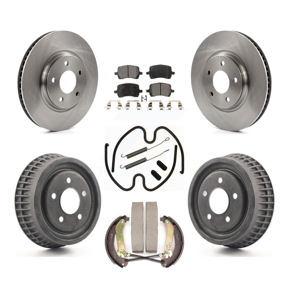 Front Rear Brake Rotor Ceramic Pad & Drum Kit (7Pc) For Chevrolet Malibu Disc rear brakes K8T-104282