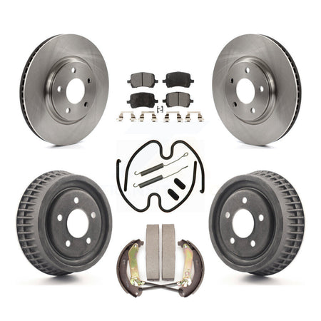 Front Rear Brake Rotor Ceramic Pad & Drum Kit (7Pc) For Chevrolet Malibu Disc rear brakes K8T-104282