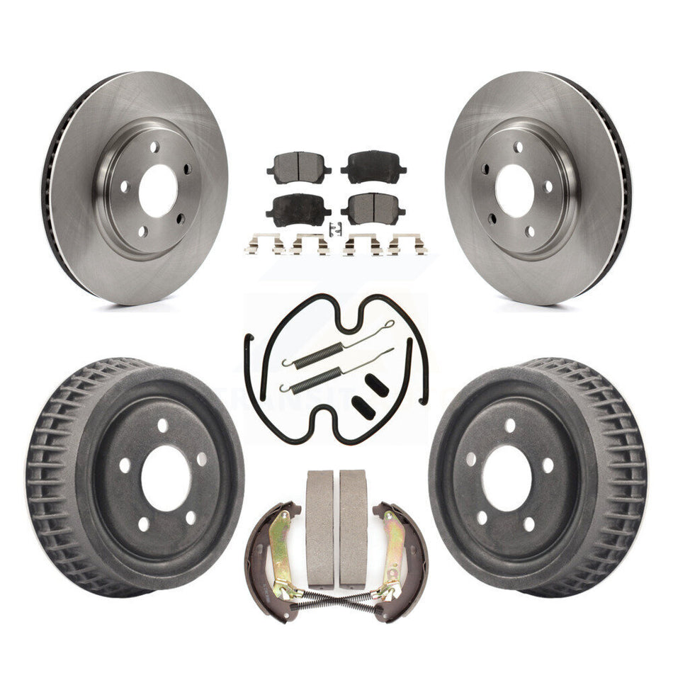 Front Rear Brake Rotor Ceramic Pad & Drum Kit (7Pc) For Chevrolet Malibu Disc rear brakes K8T-104282