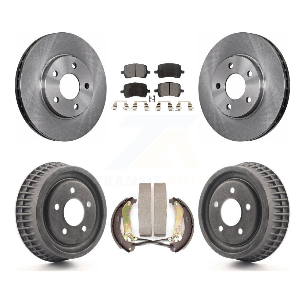 Front Rear Brake Rotors Ceramic Pad & Drum Kit For 2004 Chevrolet Malibu Disc rear brakes K8T-104289
