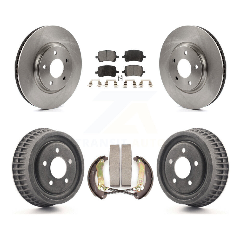 Front Rear Brake Rotors Ceramic Pad & Drum Kit For 2004 Chevrolet Malibu Disc rear brakes K8T-104290