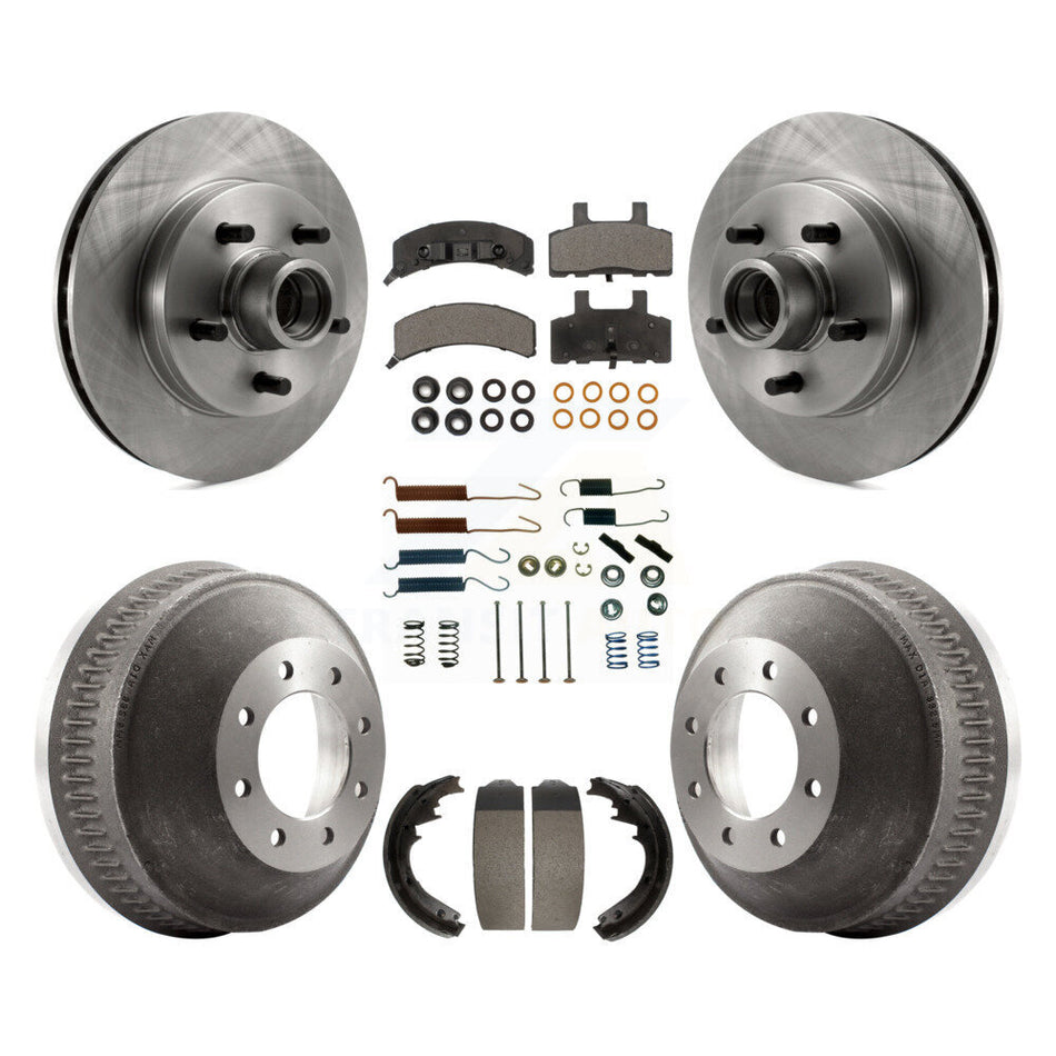 Front Rear Disc Brake Rotor Ceramic Pad & Drum Kit (7Pc) For C1500 Suburban Chevrolet GMC K8T-104293