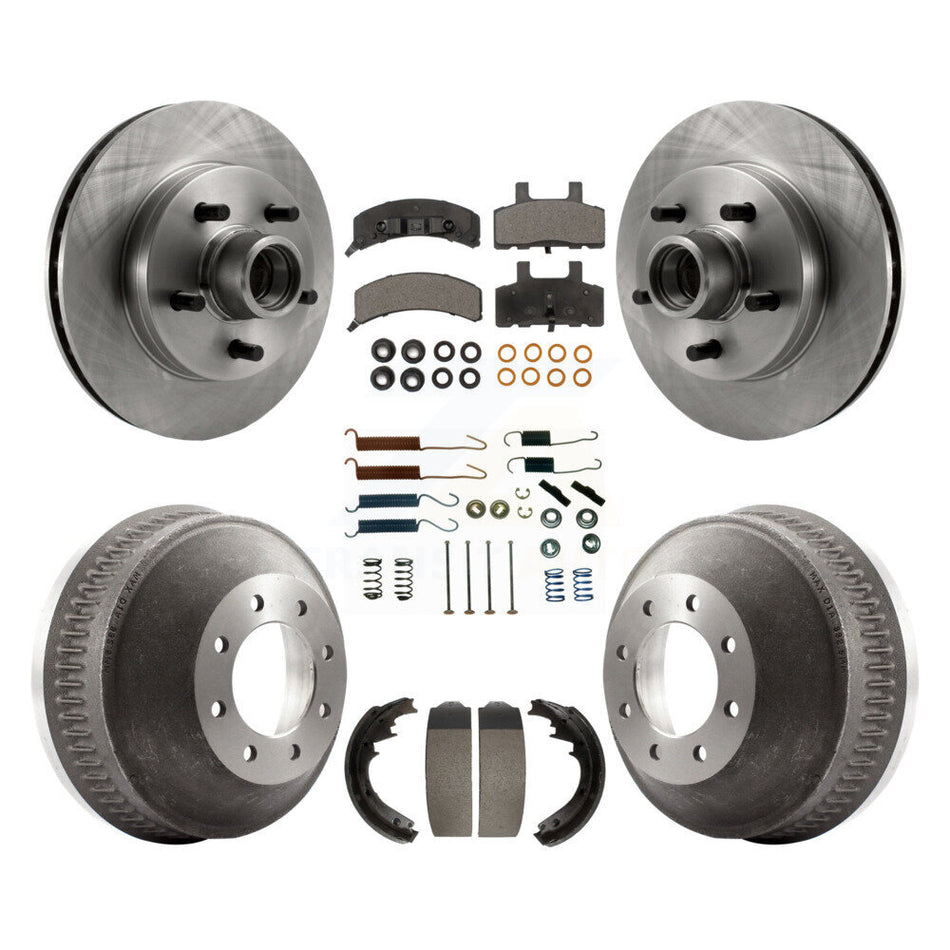Front Rear Disc Brake Rotor Ceramic Pad & Drum Kit (7Pc) For C1500 Suburban Chevrolet GMC K8T-104293
