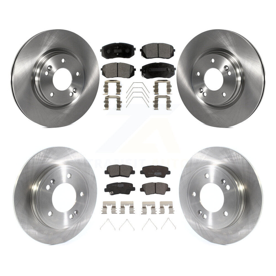 Front Rear Disc Brake Rotors And Ceramic Pads Kit For Kia Forte Hyundai Veloster Forte5 K8T-104304