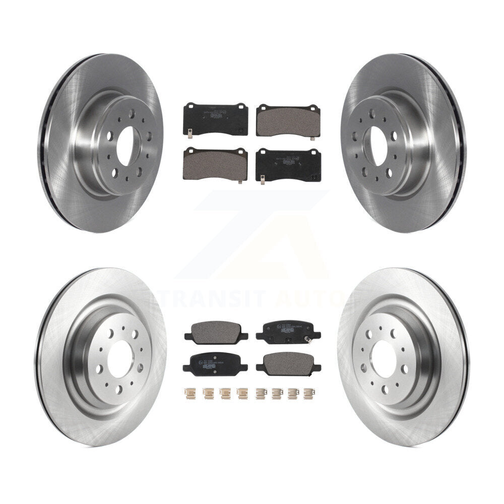 Front Rear Brake Rotor & Ceramic Pad Kit For 2017-2022 Tesla 3 With Gray Painted Calipers K8T-104326