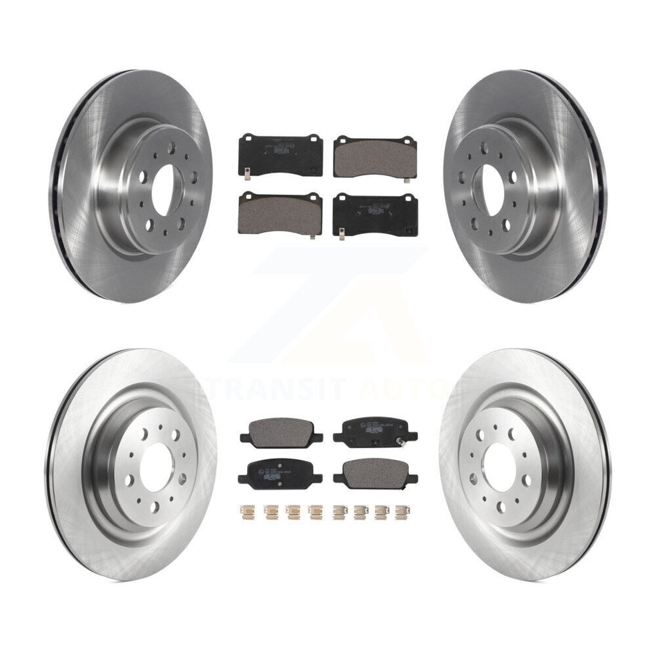 Front Rear Brake Rotor & Ceramic Pad Kit For 2017-2022 Tesla 3 With Gray Painted Calipers K8T-104326