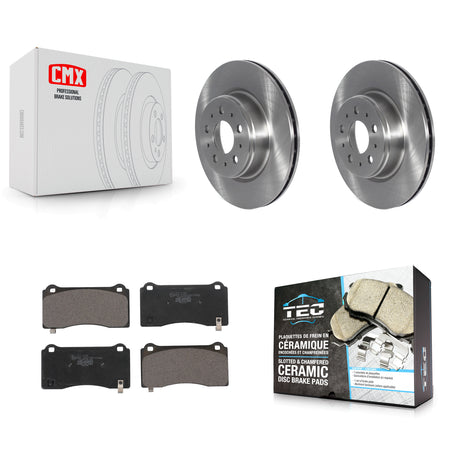 Front Disc Brake Rotor & Ceramic Pad Kit For 2017-2022 Tesla 3 With Gray Painted Calipers K8T-104337