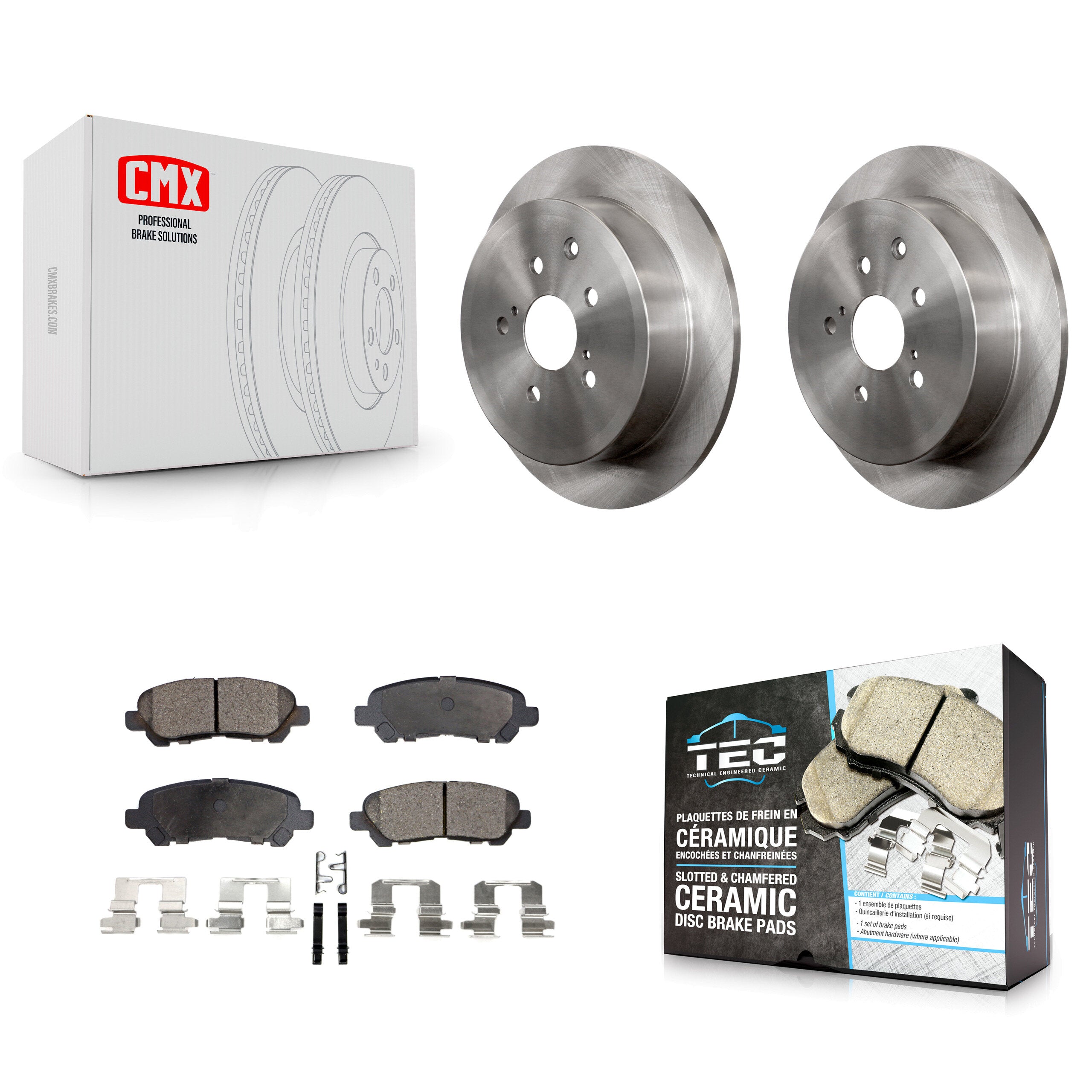 Rear Disc Brake Rotors And Ceramic Pads Kit For Toyota Highlander K8T-104342