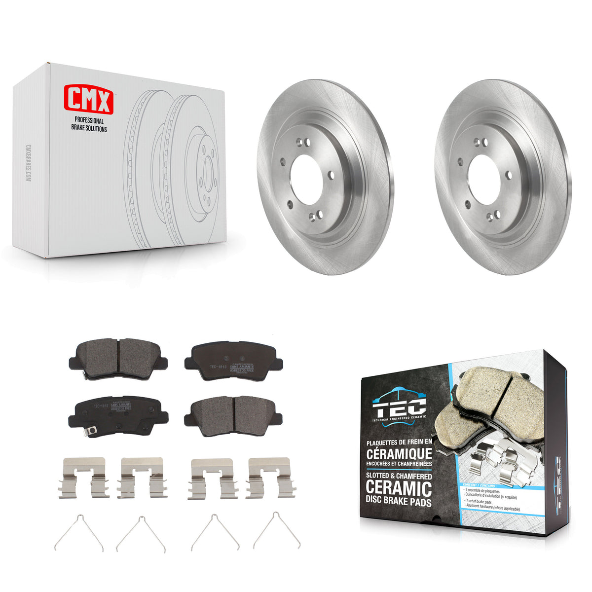 Rear Disc Brake Rotors And Ceramic Pads Kit For Hyundai Kona Electric Kia Soul EV Niro K8T-104348