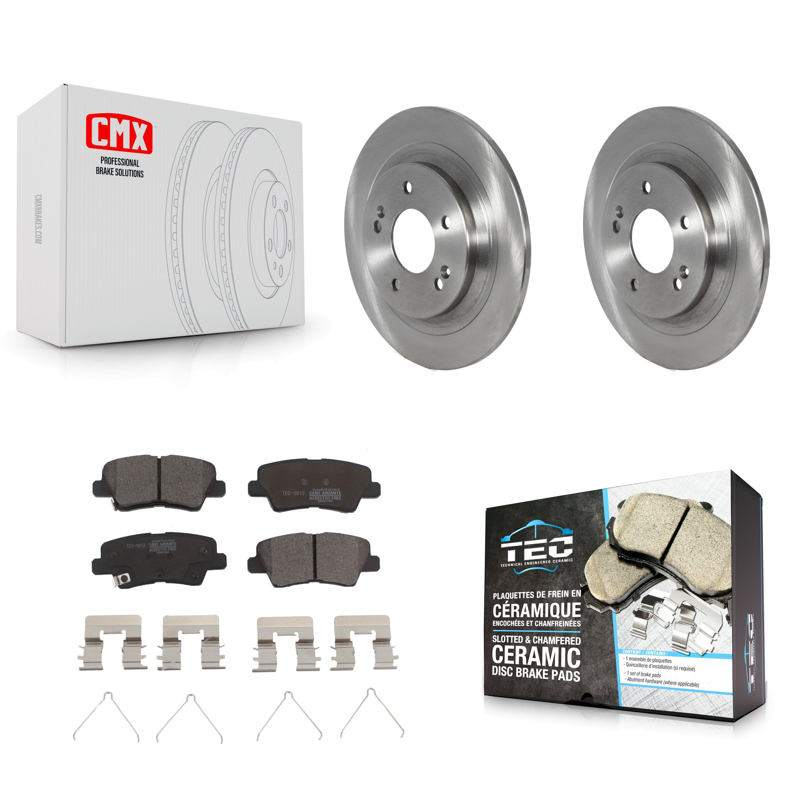 Rear Brake Rotor & Ceramic Pad Kit For 22-23 Hyundai Kona AWD With Electric Parking K8T-104349