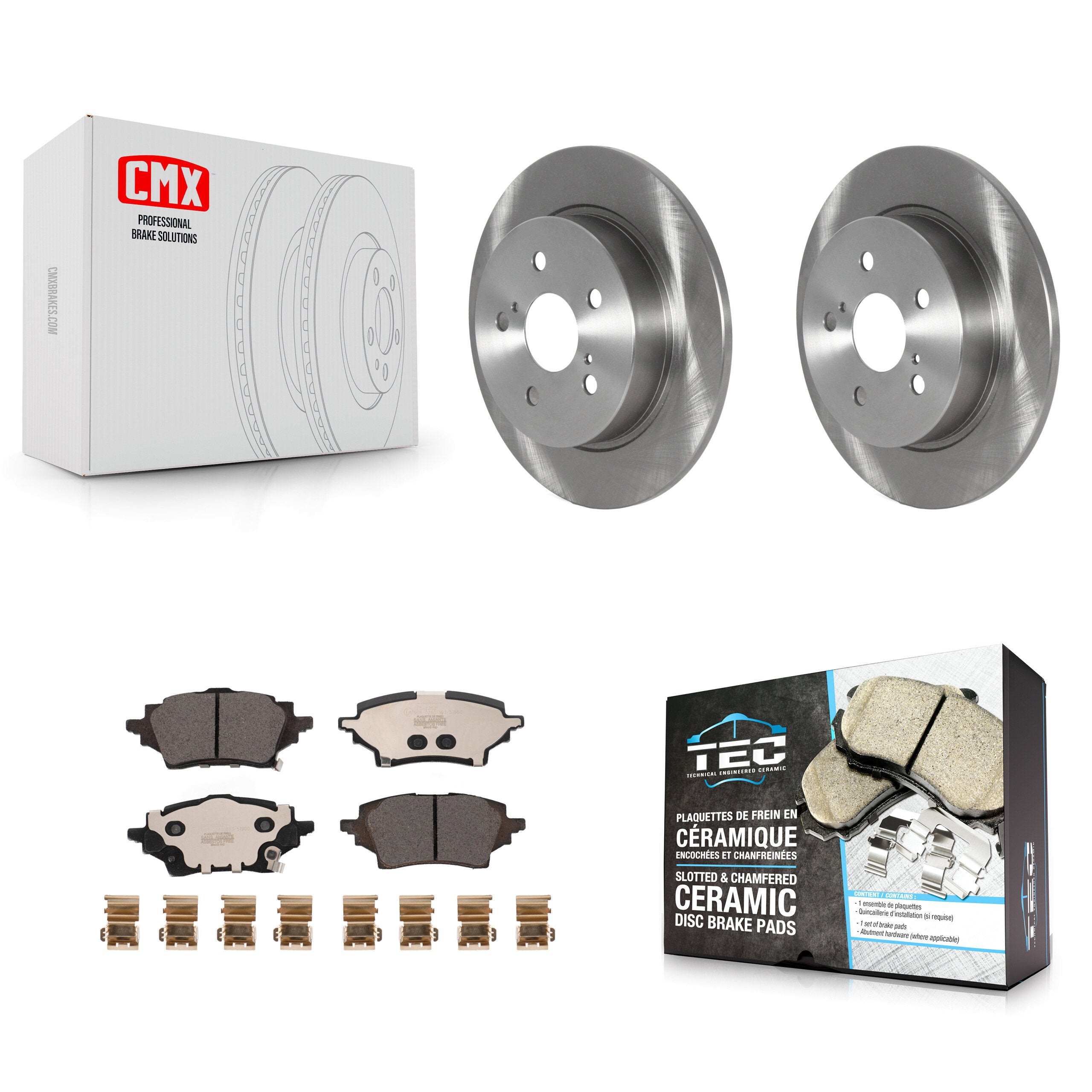 Rear Disc Brake Rotors And Ceramic Pads Kit For Toyota C-HR K8T-104351