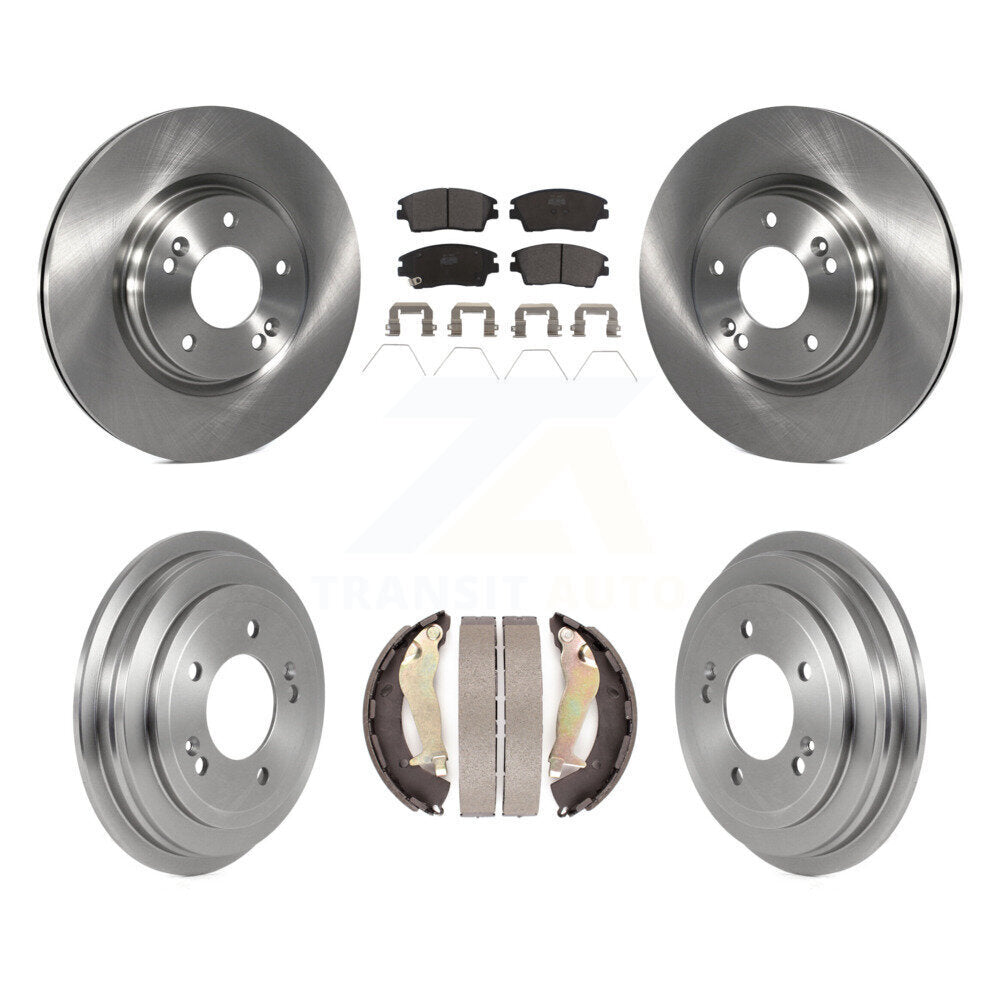 Front Rear Disc Brake Rotors Ceramic Pads And Drum Kit For 2017-2020 Hyundai Elantra 1.6L K8T-104354