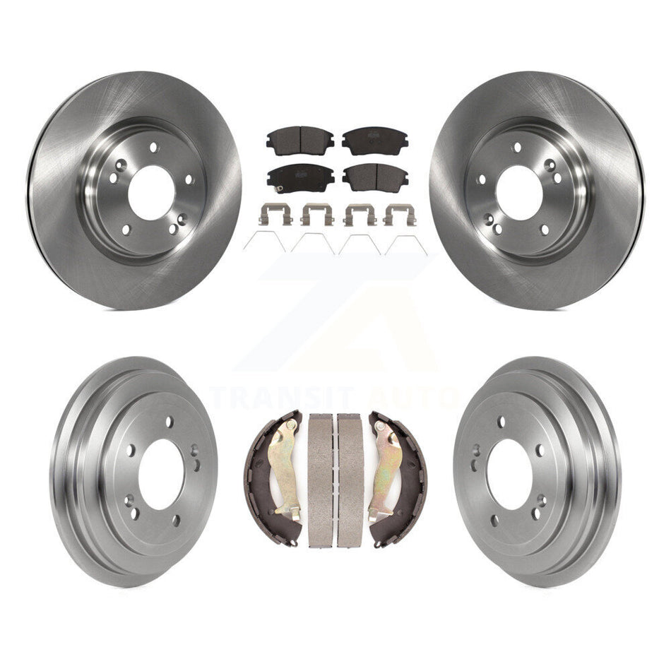Front Rear Disc Brake Rotors Ceramic Pads And Drum Kit For 2017-2020 Hyundai Elantra 1.6L K8T-104354