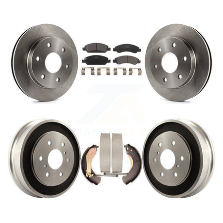 Front Rear Brake Rotor Ceramic Pad And Drum Kit For 2007 GMC Sierra 1500 Disc rear brakes K8T-104355