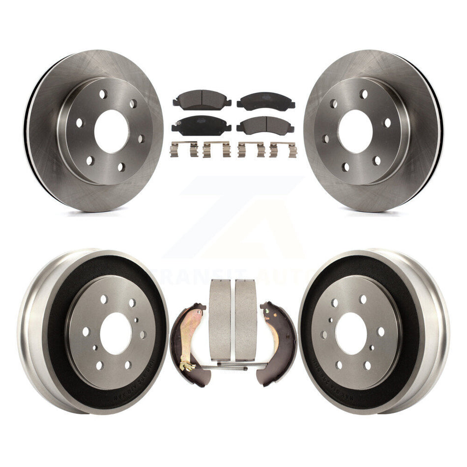 Front Rear Brake Rotor Ceramic Pad And Drum Kit For 2007 GMC Sierra 1500 Disc rear brakes K8T-104355