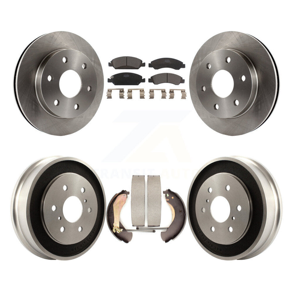 Front Rear Brake Rotor Ceramic Pad And Drum Kit For 2007 GMC Sierra 1500 Disc rear brakes K8T-104355