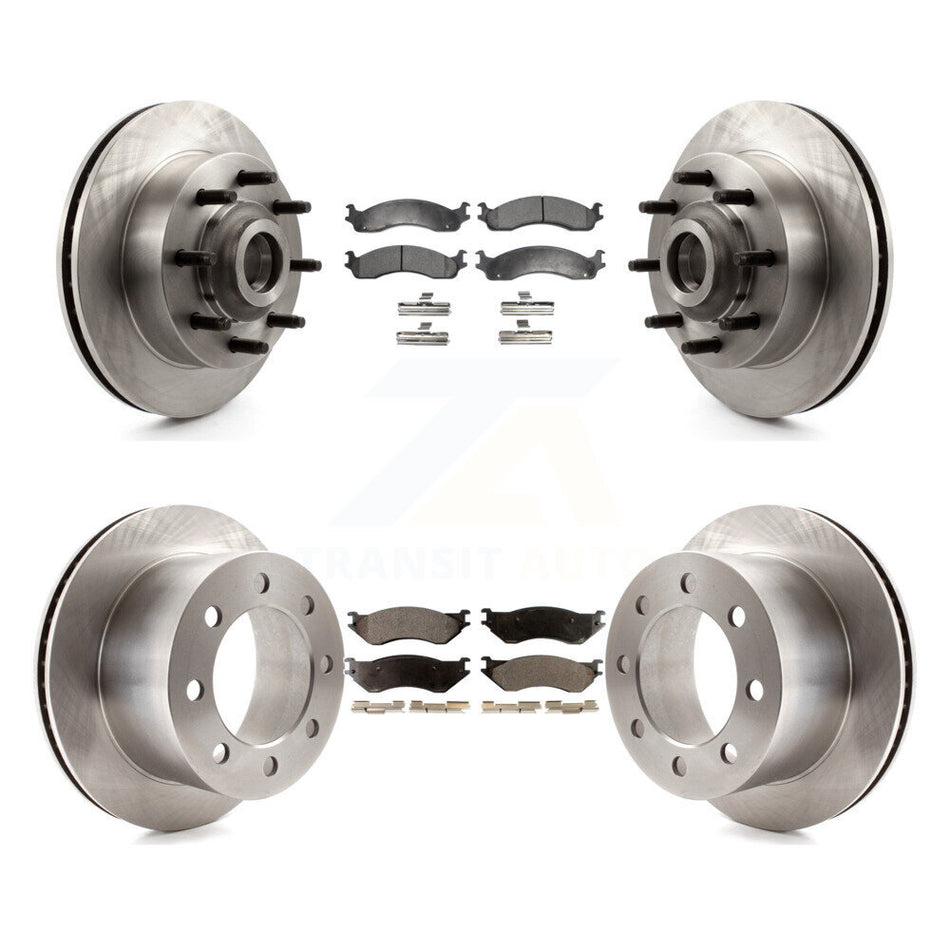 Front Rear Disc Brake Rotors And Ceramic Pads Kit For 2001-2002 Dodge Ram 2500 K8T-104358
