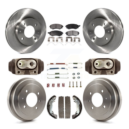 Front Rear Brake Rotors Ceramic Pad & Drum Kit (9Pc) For Hyundai Elantra rear brakes K8T-104362
