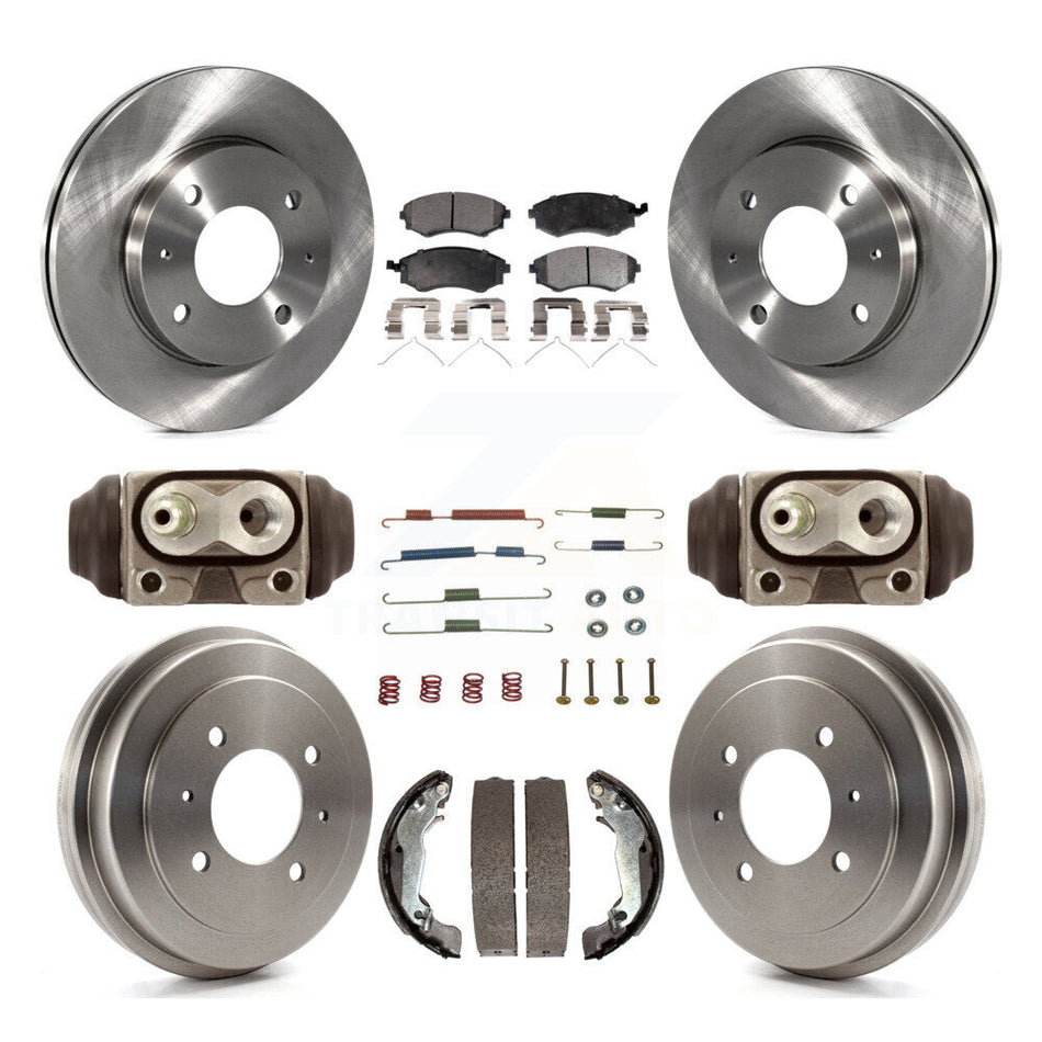Front Rear Brake Rotors Ceramic Pad & Drum Kit (9Pc) For Hyundai Elantra rear brakes K8T-104362