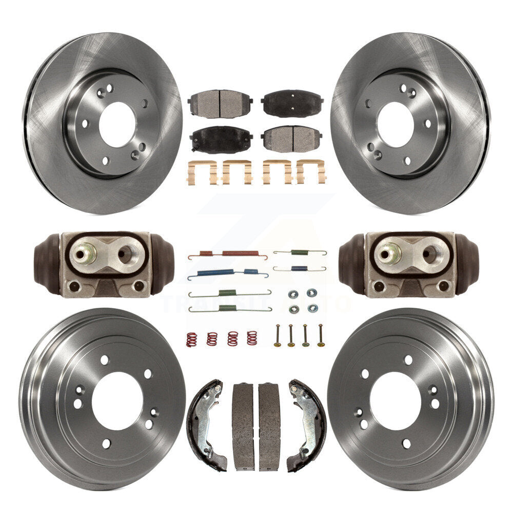 Front Rear Disc Brake Rotors Ceramic Pads And Drum Kit (9Pc) For Hyundai Elantra K8T-104364