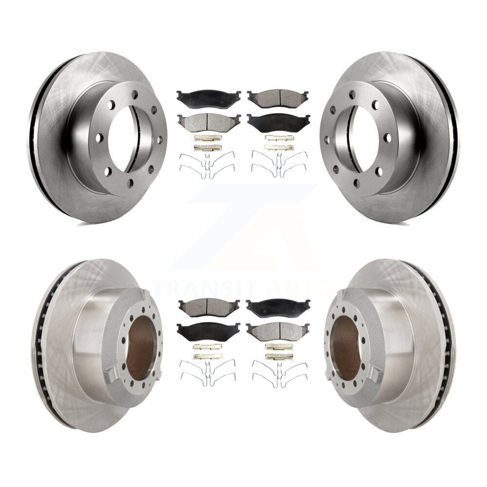 Front Rear Brake Rotors Ceramic Pad Kit For 05-09 Ford F-450 Super Duty With 8 Lug Wheels K8T-104382