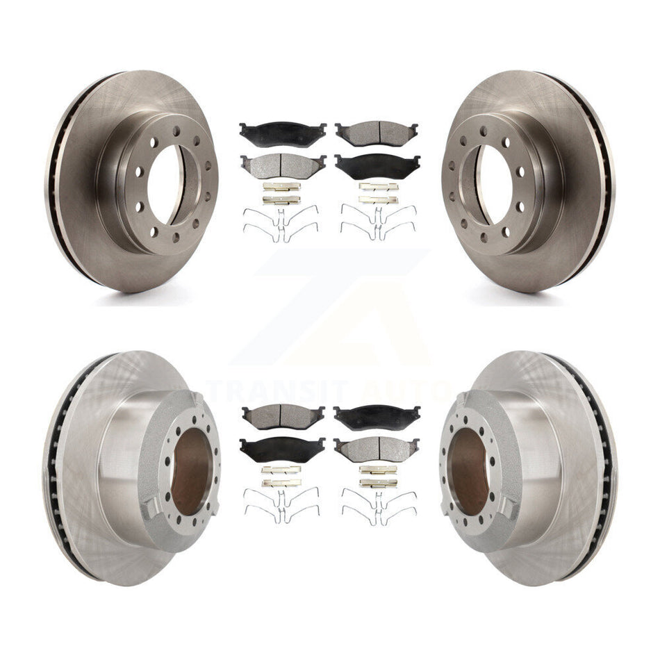 Front Rear Disc Brake Rotor Ceramic Pad Kit For Ford F-450 Super Duty F-550 International K8T-104383