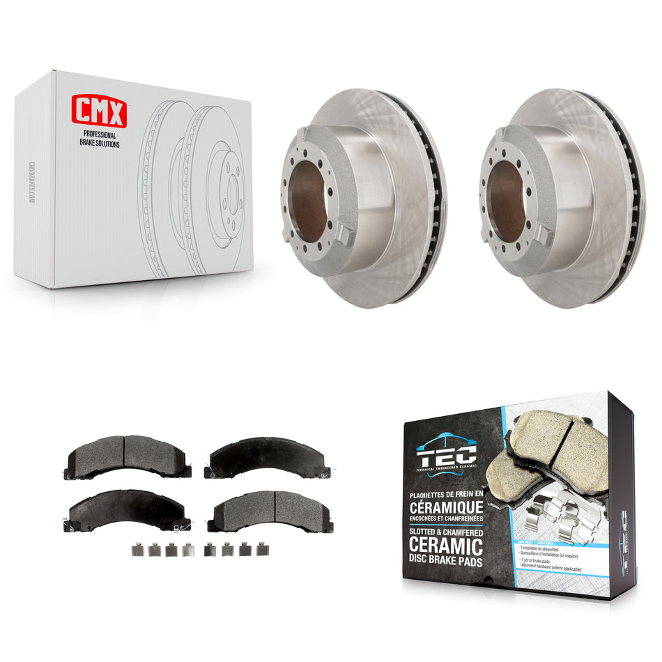 Rear Disc Brake Rotor Ceramic Pad Kit For Ram Dodge Sterling Truck 4500 5500 Bullet 45 55 K8T-104392