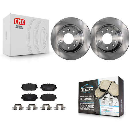 Rear Disc Brake Rotors And Ceramic Pads Kit For 2006-2015 Mazda MX-5 Miata K8T-104395