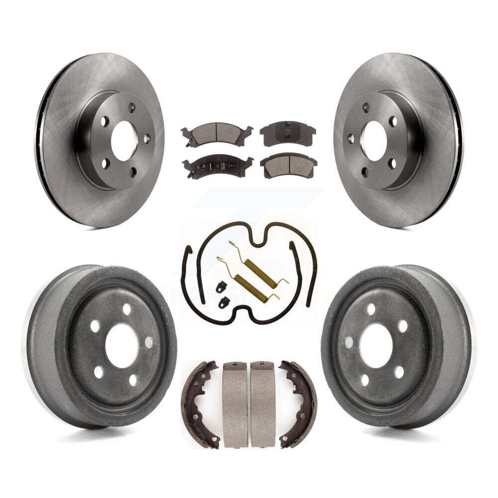 Front Rear Disc Brake Rotors Ceramic Pads And Drum Kit (7Pc) For Pontiac Sunfire K8T-104396