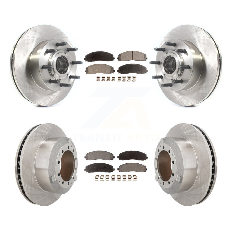 Front Rear Brake Rotors Ceramic Pad Kit For Ford F-350 Super Duty With Single Wheels K8T-104398