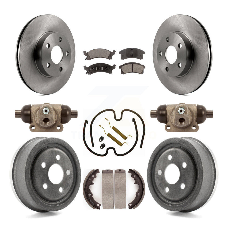 Front Rear Disc Brake Rotors Ceramic Pads And Drum Kit (9Pc) For Pontiac Sunfire K8T-104406