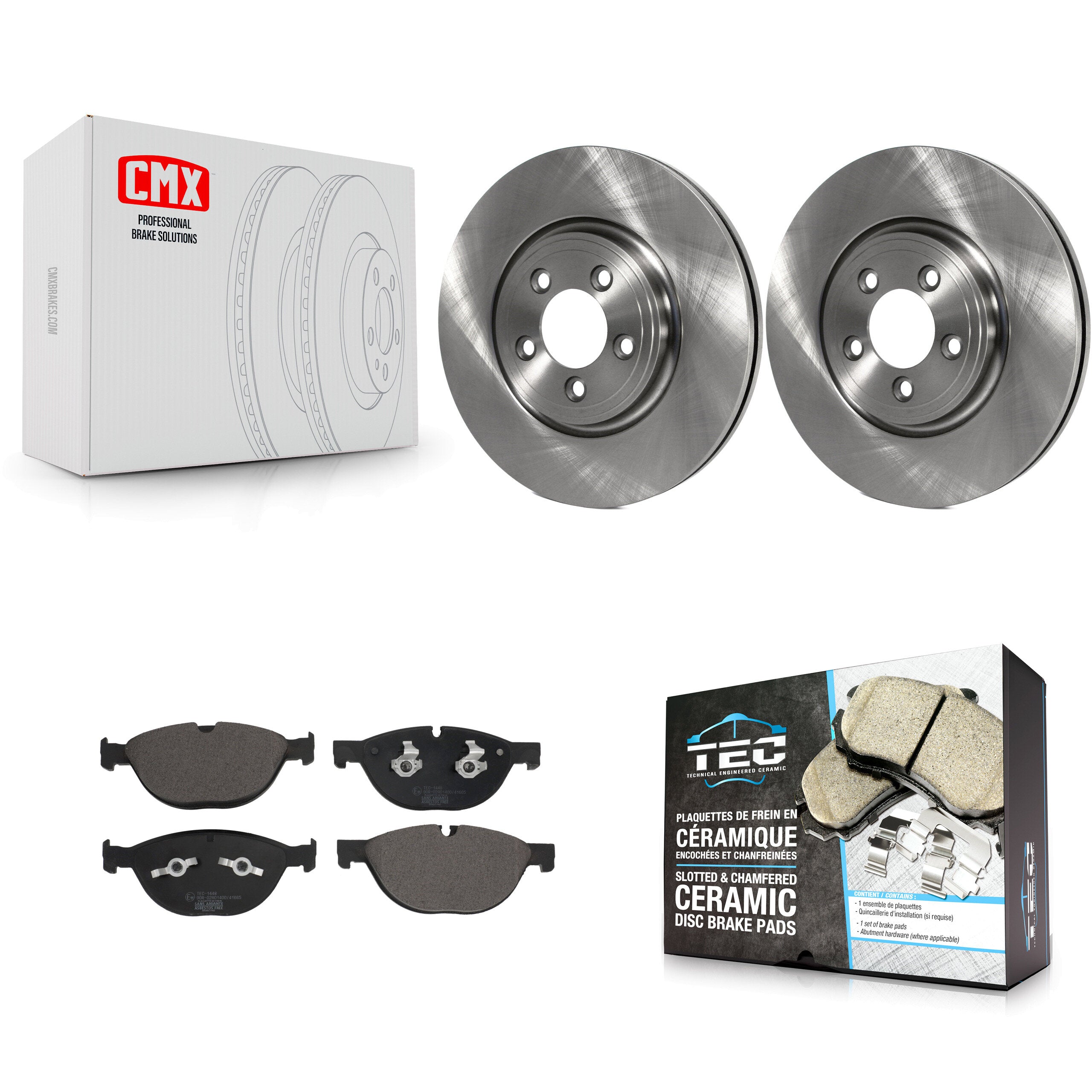 Front Disc Brake Rotor Ceramic Pad Kit For 2010 Jaguar XF With 326mm Diameter K8T-104413