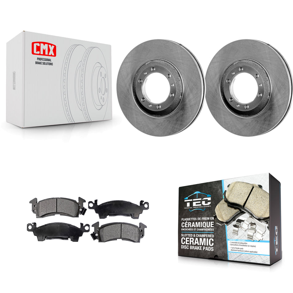 Front Disc Brake Rotor And Ceramic Pad Kit For 1992-1993 Cadillac Commercial Chassis 5.7L K8T-104421