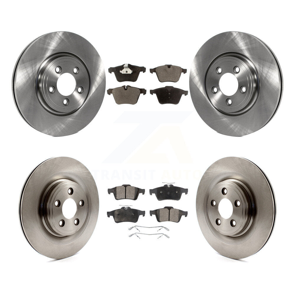 Front Rear Brake Rotor Ceramic Pad Kit For 2010 Jaguar XF With 326mm Diameter K8T-104425