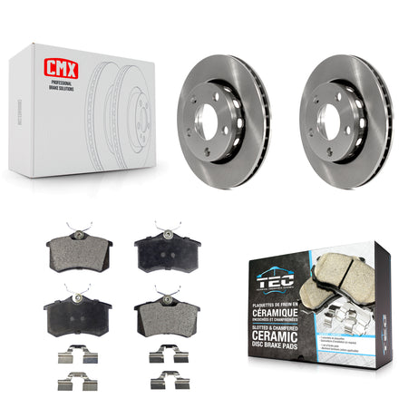 Rear Disc Brake Rotor And Ceramic Pad Kit For 2002 Audi S4 With 256mm Diameter K8T-104439