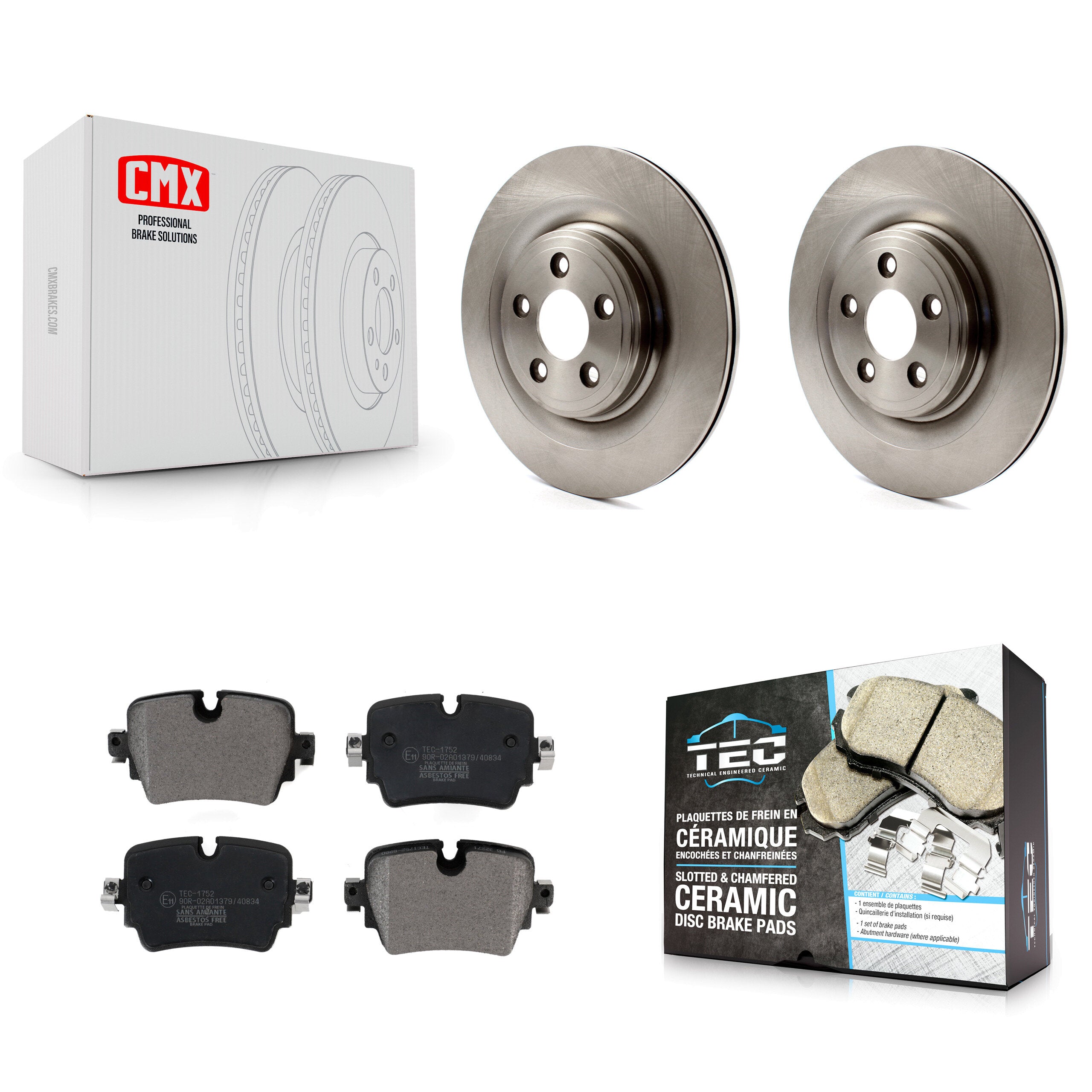 Rear Disc Brake Rotors & Ceramic Pad Kit For 2016 Jaguar XJ L Portfolio/R-Sport with 3.0L K8T-104450