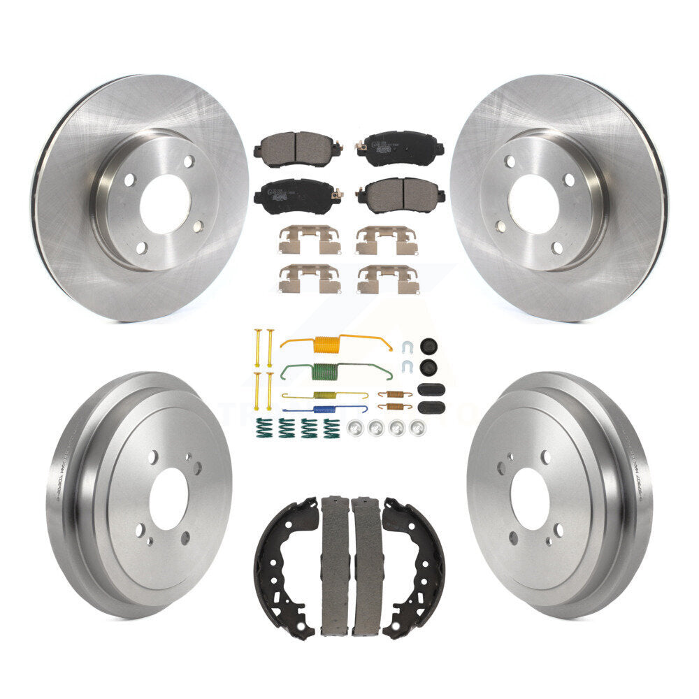 Front Rear Disc Brake Rotors Ceramic Pads And Drum Kit (7Pc) For Nissan Kicks Versa K8T-104451