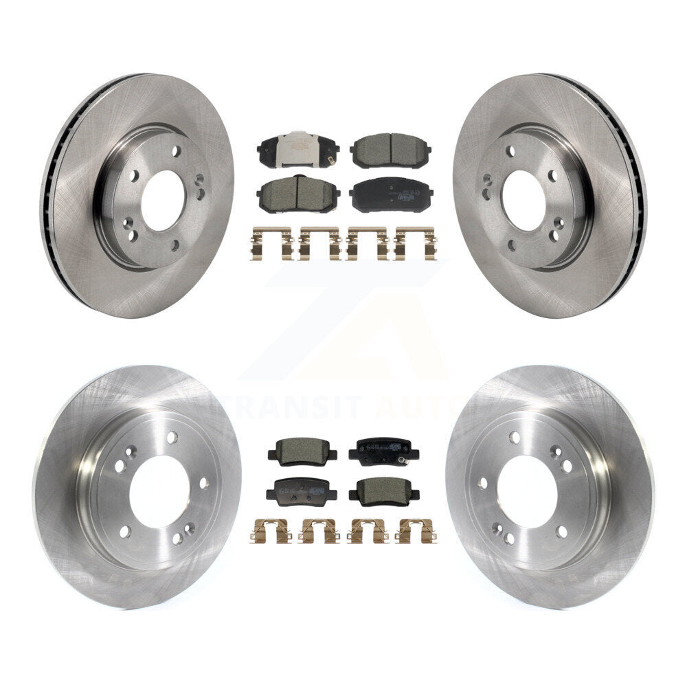 Front Rear Brake Rotors & Ceramic Pad Kit For Hyundai Elantra With Electric Parking K8T-104461