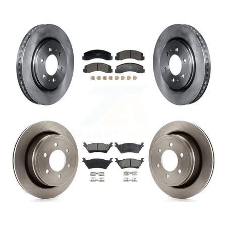 Front Rear Brake Rotor Ceramic Pad Kit For 2018-2020 Ford F-150 With Manual Parking K8T-104473