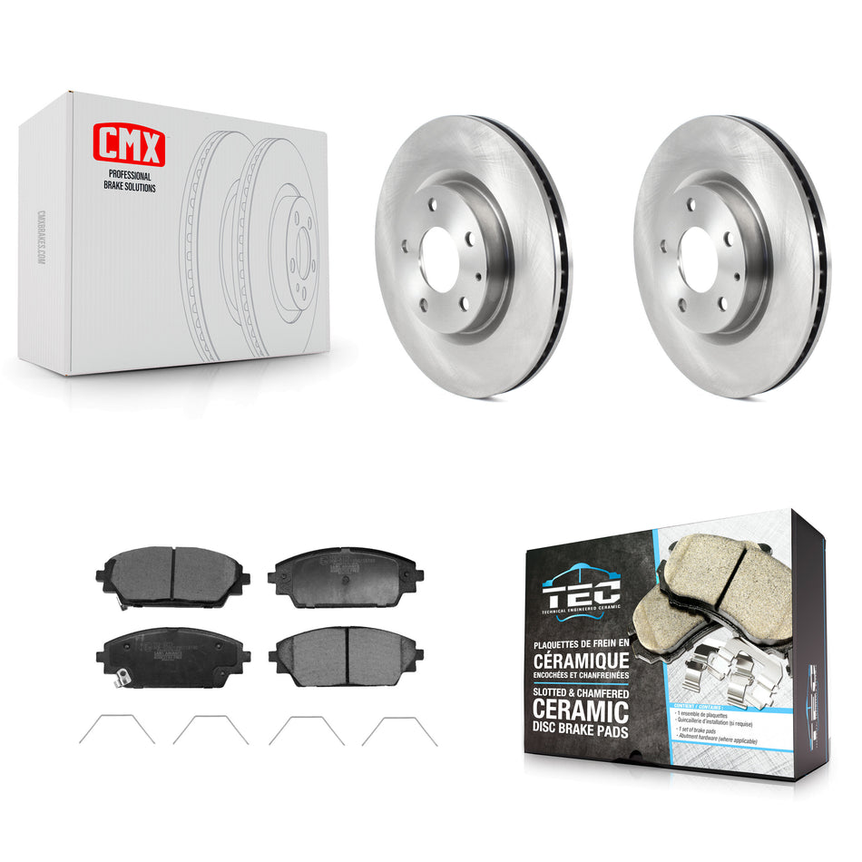 Front Disc Brake Rotors And Ceramic Pads Kit For 2020-2023 Mazda CX-30 K8T-104491