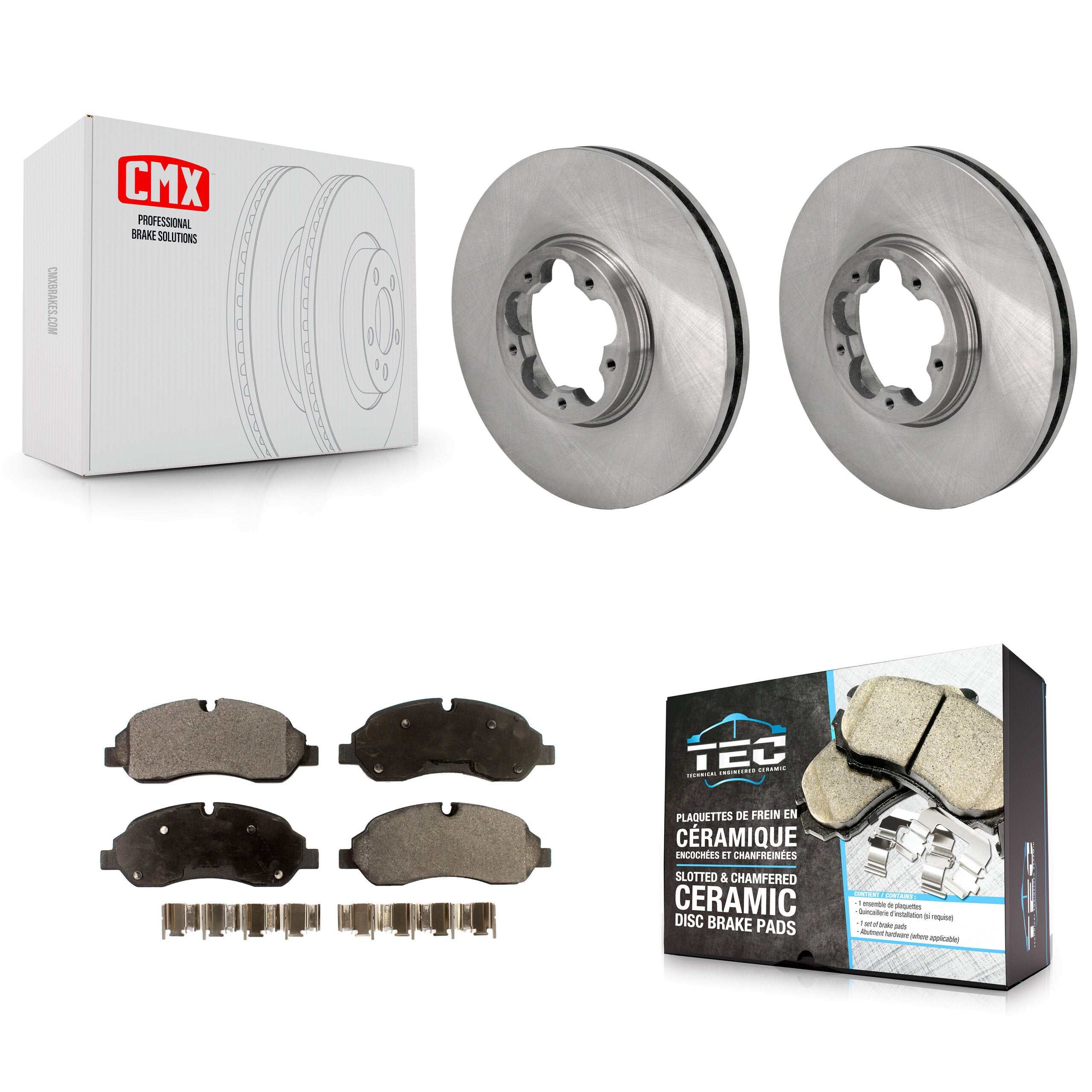 Front Disc Brake Rotors And Ceramic Pads Kit For Ford Transit-250 Transit-150 Transit-350 K8T-104499