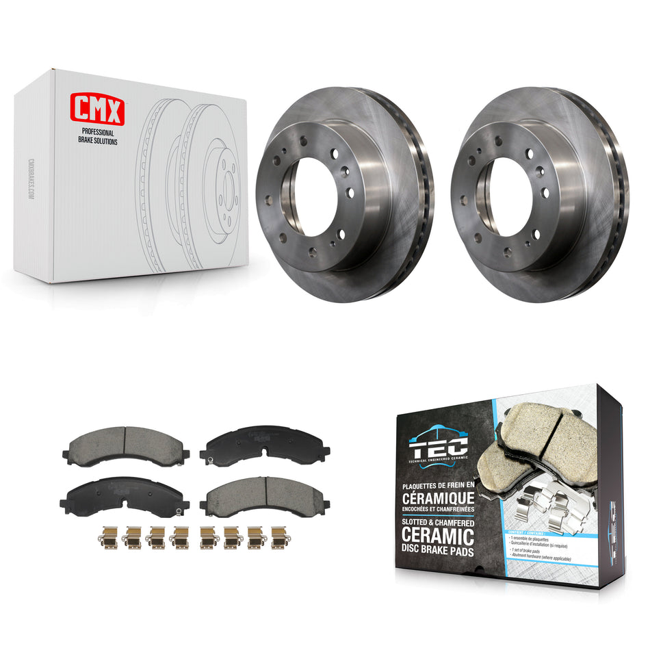 Front Disc Brake Rotors & Ceramic Pad Kit For GMC Chevrolet Sierra 2500 HD Silverado 3500 K8T-104511