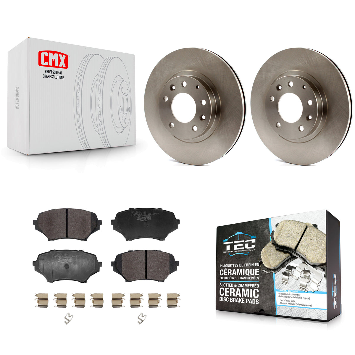 Front Disc Brake Rotors And Ceramic Pads Kit For 2006-2015 Mazda MX-5 Miata K8T-104514