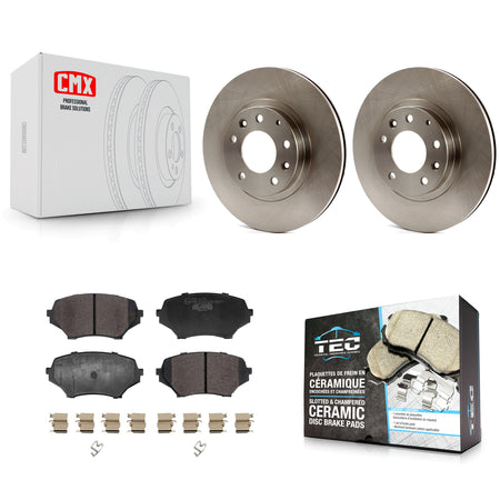 Front Disc Brake Rotors And Ceramic Pads Kit For 2006-2015 Mazda MX-5 Miata K8T-104514