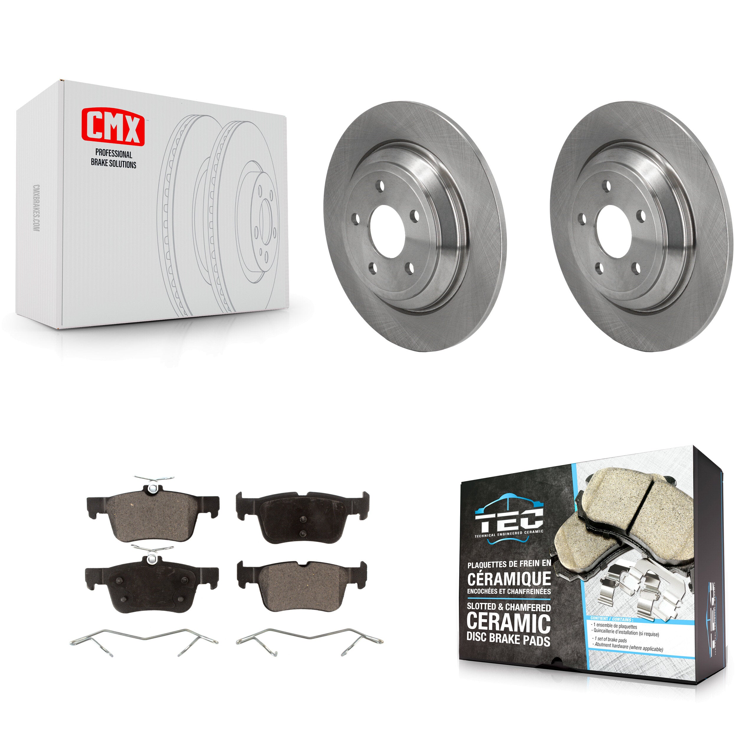 Rear Disc Brake Rotors And Ceramic Pads Kit For Ford Escape Bronco Sport Lincoln Corsair K8T-104516