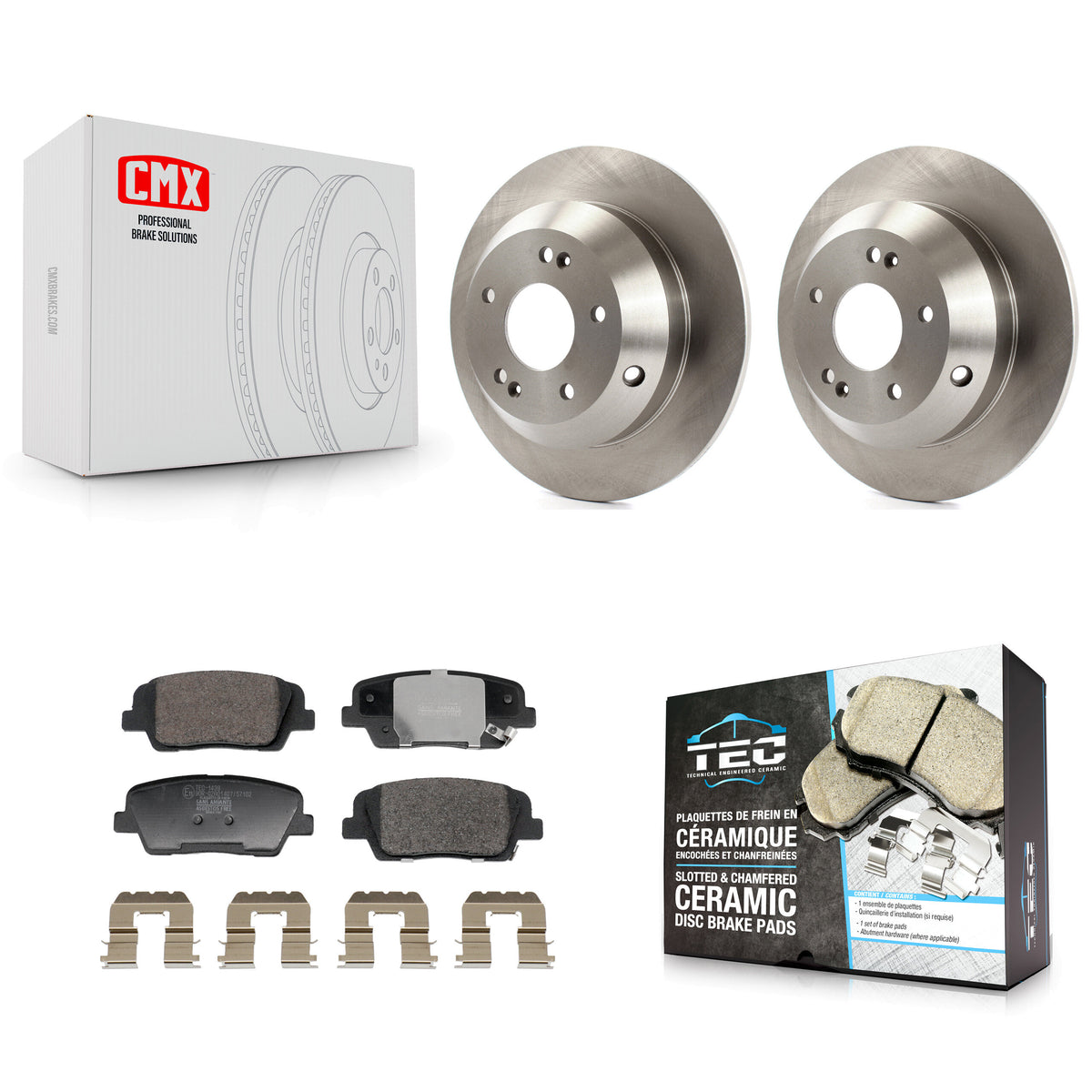 Rear Disc Brake Rotors And Ceramic Pads Kit For Hyundai Santa Fe Sport Kia Sorento XL K8T-104522